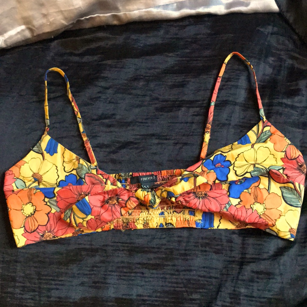 Forever21 Cute & Fun Tiny Floral Crop Top